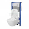 CERSANIT - Set C25 - stelaż podtynkowy AQUA 50 PNEU QF + miska zawieszana CASPIA CleanOn + deska SLIM antybakteryjna, wolnoopadająca, z funkcją łatwego wypinania  S701-804
