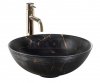 REA - Umywalka nablatowa STELLA Black Marble Brush