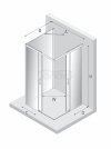 NEW TRENDY Kabina prysznicowa PRIME GUNMETAL BRUSHED 2D prostokątna przyścienna P 90x80x200 szkło czyste 6mm Active Shield 2.0 K-4969