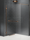 NEW TRENDY  Kabina prysznicowa AVEXA COPPER BRUSHED walk-in U 140x200 szkło czyste 8mm Active Shield 2.0  EXK-7173