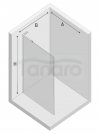 NEW TRENDY Kabina prysznicowa NESTA LIGHT GOLD WALK-IN U 110x200 szkło czyste 8mm Active Shield 2.0 - WSPORNIK KĄTOWY K-1734-WL