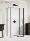 NEW TRENDY Kabina przyścienna SMART BLACK 110x80x200 EXK-4177