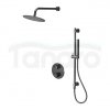 CERSANIT - Set B916 zestaw podtynkowy ZEN by Cersanit czarny gun metal z baterią termostatyczną wannowo-natryskową z boksem  S952-046