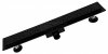 AQUALine - Odpływ liniowy podłogowy BĄBLE BLACK MAT niski z metalowym syfonem  60 CM