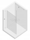 NEW TRENDY Kabina prysznicowa NESTA BLACK WALK-IN U 80x200 szkło czyste 8mm Active Shield 2.0 - WSPORNIK SUFITOWY K-1723-WS