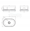 OMNIRES Umywalka nablatowa, 55 x 36 cm OVOUNCO