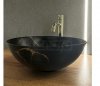 REA - Umywalka nablatowa STELLA Black Marble Brush