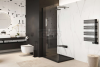 EXCELLENT Vidoq walk-in ścianka prysznicowa prosta 90x200 cm, powłoka Clean Control, czarny mat KAEX.1506.900.LP.BL