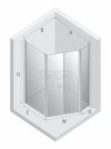 NEW TRENDY Kabina prysznicowa New Soleo Light Gold, pięciokątna, asymetryczna, drzwi podwójne 100x80 K-1669