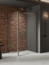 NEW TRENDY Kabina prysznicowa PRIME GUNMETAL BRUSHED 1D prostokątna P 100x80x200 szkło czyste 6mm Active Shield 2.0 D-0886A/D-0353B