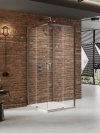 NEW TRENDY Kabina prysznicowa PRIME GUNMETAL BRUSHED 2D prostokątna przyścienna L 90x80x200 szkło czyste 6mm Active Shield 2.0 K-4963
