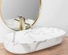 REA - Umywalka Ceramiczna Nablatowa CLEO 81 Marmo Shiny