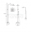 BESCO Zestaw prysznicowy natynkowy Modern / Varium chrom BP-MVN-CH