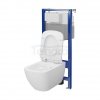 CERSANIT - Set C27 - stelaż podtynkowy AQUA 50 PNEU QF + miska zawieszana VIRGO by Cersanit CleanOn  + deska duroplastowa SLIM antybakteryjna, wolnoopadająca, z funkcją łatwego wypinania  S701-806