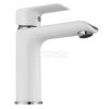 REA - Bateria umywalkowa BLOOM White-Chrom/Biało-Chrom niska