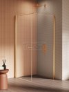 NEW TRENDY Kabina prysznicowa NEW SOLEO GOLD BRUSHED 1D kwadratowa U 70x70x195 szkło czyste 6mm Active Shield 2.0 - wsp. równoległy K-4170-WP