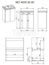 ELITA Szafka z umywalką SET KIDO 50 2D WHITE HG PDW 169098/RE020500118060