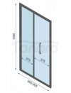 REA - Kabina Prysznicowa Przyścienna RAPID FOLD Black - Czarna /drzwi 90 + ścianka 100 x2 + ramię x2