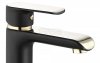 REA - Bateria umywalkowa BLOOM Black-Gold/Czarno-Złota niska