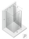 NEW TRENDY Kabina prysznicowa przyścienna drzwi uchylne REFLEXA BLACK 100x70x200 POLSKA PRODUKCJA  EXK-1367/EXK-1368