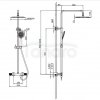 CERSANIT - Kolumna natryskowa ZEN by Cersanit czarny gun metal z baterią termostatyczną  S951-784