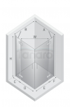 NEW TRENDY Kabina NESTA chrom 2D prostokątna  90x80x200 czyste 6mm Active Shield 2.0 K-3661