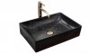 REA - Umywalka nablatowa INGA Black Marble Mat