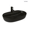 Oltens Hamnes Thin umywalka 62x42 cm nablatowa owalna czarny mat 41314300