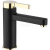REA - Bateria umywalkowa POLO Black/Gold Czarno - Złota niska