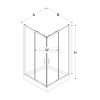 NEW TRENDY Zestaw - Kabina prysznicowa SUVIA BLACK kwadratowa 90x90x201 drzwi przesuwne szkło czyste + Brodzik prysznicowy MARO ZS-0012