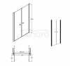 BESCO Drzwi wahadłowe prysznicowe Sinco Due Black 90x195 DSD-90-B