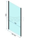 REA - Kabina Prysznicowa Narożna RAPID SLIDE Black / Czarna - drzwi 110 ścianka 80