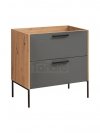 COMAD - Szafka MADERA GREY 821 pod umywalkę 2S 80 cm - Dąb Artisan / Grafit  DSM-do samodzielnego montażu