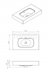 ELITA UMYWALKA DIMPLE 80 ŚCIENNA, MARMUR STONE MATT 168853/RE040800027040