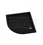 AQUAFORM - Brodzik prysznicowy półokrągły SLIM czarny łupek 90X90X5/3 R550  