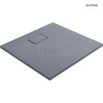 Oltens Bergytan brodzik kwadratowy 80x80 cm RockSurface szary beton 17100700
