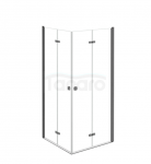 BESCO Kabina kwadratowa składana 90x90x195 Exo-H 90 Gun Metal KEHGM-90-195