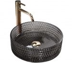 REA - Umywalka nablatowa CRISTAL Black