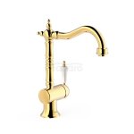 TRES CLASIC Bateria jednouchwytowa umywalkowa z boczną dźwignią- Złoto 24k 24210801OR