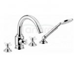 DEANTE - Bateria wannowa 4-otworowa TEMISTO Chrom z kompletem natryskowym BQT 014D