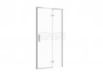 CERSANIT - Drzwi na zawiasach kabiny prysznicowej LARGA chrom 100x195 PRAWE szkło transparentne  S932-117