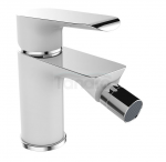 LAVEO Alea - bateria bidetowa stojąca z korkiem biała/chrom BLE_632D