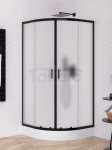 NEW TRENDY Kabina prysznicowa z brodzikiem , półokrągła, 80x80x201 R55 SUVIA BLACK ZS-0017