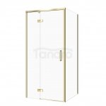 CERSANIT SET C265: KABINA KWADRATOWA LARGA BY CERSANIT 80x80X195 LEWA ZŁOTY MAT SZKŁO TRANSPARENTNE S601-462