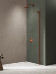 NEW TRENDY Kabina prysznicowa NESTA COPPER BRUSHED WALK-IN U 80x200 szkło czyste 8mm Active Shield 2.0 - WSPORNIK KĄTOWY K-1747-WL