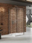 NEW TRENDY Kabina prysznicowa PRIME GUNMETAL BRUSHED 2D prostokątna przyścienna P 70x80x200 szkło czyste 6mm Active Shield 2.0 K-4968