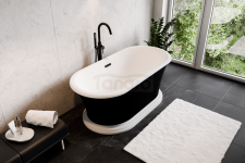 BESCO Wanna wolnostojąca Ziva B&W 160x75 + klik-klak z przelewem szczelinowym biały #WWA-160ZBSW