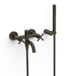 TRES MONTBLANC Bateria dwuuchwytowa ścienna wannowa i prysznicowa- czarny brąz 28317601KMB