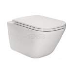 ROCA -  GAP zestaw WC ceramiczny podwieszany 34.7 x 54 x 37 cm biały w komplecie: miska Rimless + deska wolnoopadająca slim (A801482211)  A34H470000