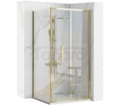 REA - Kabina Prysznicowa Narożna RAPID FOLD Gold - Złota /drzwi 90 + ścianka 80